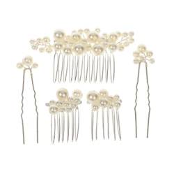 Haarkamm Hochzeit Haarkamm Haarschmuck Handgemachte Perle Braut Hochzeit Haar Seitenkamm Braut Haarspange Kamm Set Hochzeit Haarschmuck Haarschmuck Kamm Haar Steckkamm von Habrur