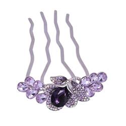 Haarkamm Hochzeit Haarkamm Haarschmuck Schmetterling Strass Haarkamm Damen Mädchen Haar Seitenkamm Haar Seitenkämme Kopfschmuck Haarschmuck Haarschmuck Kamm Haar Steckkamm (Blue : Purple, Size : One von Habrur