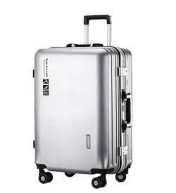 Habrur Rollkoffer Koffer Trolley Aluminiumrahmen-Gepäck, USB-Aufladung, Mehrschichtiger Verbundwerkstoff, Verschleißfest Und Kratzfest Koffer Gepäck Reisekoffer (Color : A, Size : 20in) von Habrur