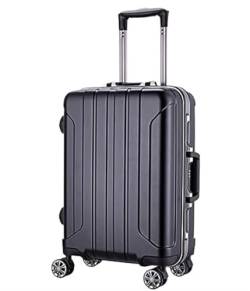 Habrur Rollkoffer Koffer Trolley Gepäck-Trolley Aus Aluminiumlegierung, Dicker Streifen-Koffer, Tragbar, Langlebig Koffer Gepäck Reisekoffer (Color : A, Size : 24inch) von Habrur