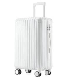 Habrur Rollkoffer Koffer Trolley Koffer Mit Spinner-Rädern, Leichte Hartschalen-Rollkoffer Für Geschäftsreisen Koffer Gepäck Reisekoffer (Color : White, Size : 20in) von Habrur