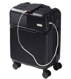 Habrur Rollkoffer Koffer Trolley Koffer Mit USB-Ladeanschluss, TSA-Zahlenschloss, Universelles Radgepäck Für Reisen Koffer Gepäck Reisekoffer (Color : A, Size : 22in) von Habrur