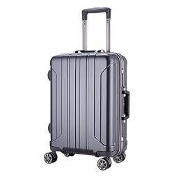 Habrur Rollkoffer Koffer Trolley Trolley-Koffer Aus Aluminiumlegierung, Klassischer Koffer Mit Dicken Streifen, Tragbar, Langlebig Koffer Gepäck Reisekoffer (Color : E, Size : 24inch) von Habrur