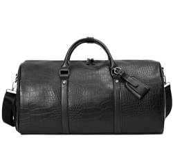 Reisetasche 19 Zoll Große, Quadratische, Strukturierte PU-Leder-Reisetaschen Von Hard Craft, Handgepäcktasche Für Herren Sporttasche von Habrur