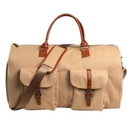 Reisetasche Canvas-Kleidersack Für Die Reise, Umwandelbare Handgepäcktasche Für Herren, Kunstleder Sporttasche (Color : A, Size : 560 * 330 * 320mm) von Habrur
