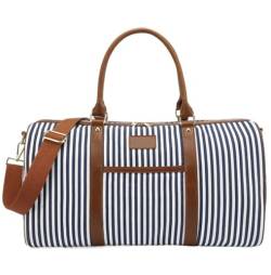 Reisetasche Canvas Weekender Duffel Bag Für Männer Frauen Overnight Travel Tote Carryon Schulterhandtasche Sporttasche (Color : A, Size : 50 * 24 * 27cm) von Habrur