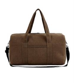 Reisetasche Faltbare Handgepäcktasche Aus Segeltuch, Reisetasche, Verstaubare Gepäcktasche Für Damen Und Herren Sporttasche (Color : Brown, Size : 63 * 30 * 33cm) von Habrur