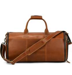 Reisetasche Handgepäck-Kleidersäcke Für Die Reise Mit Kulturtasche, Leder-Kleidertasche Für Herren Sporttasche (Color : C, Size : 55 * 26 * 29 cm) von Habrur