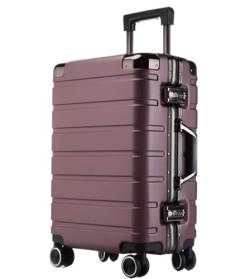 Rollkoffer Koffer Trolley Hartschalenkoffer, Karierter Gepäckkoffer Mit Spinnerrädern Für Damen Und Herren Koffer Gepäck Reisekoffer (Color : D, Size : 24") von Habrur