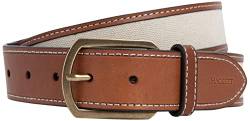 HACKETT LONDON Herren Cot Canvas Lthr Bind Belt, BEIGE/TAN, 28 von Hackett London