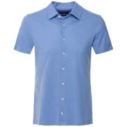 HACKETT LONDON Herren Cott/Linen Jersey Ss Hemd, blau, XL von Hackett London