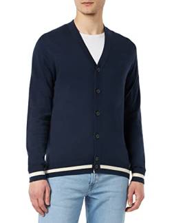 HACKETT LONDON Herren Cotton Silk Cardigan Strickjacke, Navy, 3XL von Hackett London