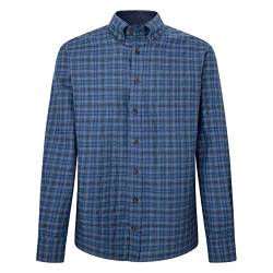 HACKETT LONDON Herren Double Face Check Hemd, Blau (Marineblau), XS von Hackett London