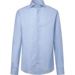 HACKETT LONDON Herren Fine Cotton Linen Hemd, Sky, 17.5 von Hackett London