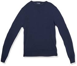 HACKETT LONDON Herren GMD Merino Silk Crew Pullover, Blue (Steel Blue), 3XL von Hackett London