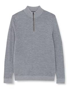 HACKETT LONDON Herren Merino Jcqd Hzip Pullover, grau, S von Hackett London