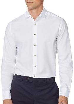 HACKETT LONDON Herren Piece Dyed Soft Twill Hemd, Weiß (Weiß), L von Hackett London