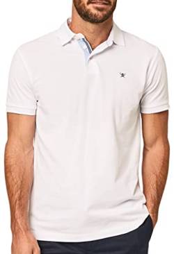 HACKETT LONDON Herren Selvedge Trim Polo Polohemd, weiß, L von Hackett London