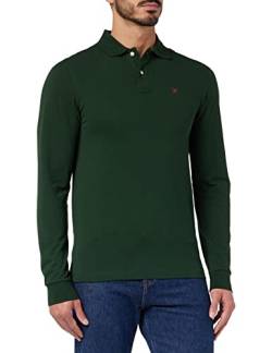 HACKETT LONDON Herren Slim Fit Logo Ls Polohemd, Green (Dark Green), 3XL von Hackett London