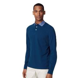 HACKETT LONDON Herren Woven Collar Ls Polohemd, Blau (Midnight), 3XL von Hackett London