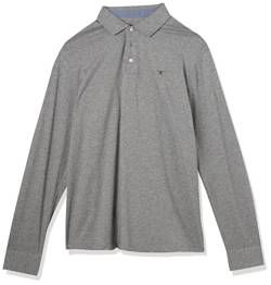 HACKETT LONDON Men's Alcantara TRM JSY Ls Polo Shirt, Light Grey Marl, XS von Hackett London