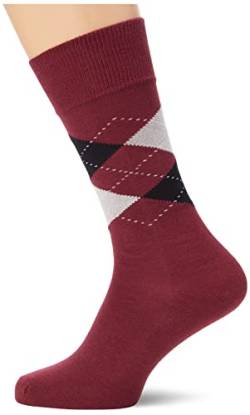 HACKETT LONDON Men's Argyle Socks, Burg/Black, L von Hackett London