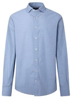 HACKETT LONDON Men's Fine Twill Sml Check Button Down Shirt, Blue, 3XL von Hackett London