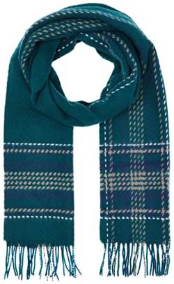 HACKETT LONDON Men's Textural Overcheck Sf Cold Weather Scarf, Dark Green, One Size von Hackett London