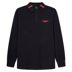 Hackett London Herren AM Tipped LS Polo, Black (Black), M von Hackett London