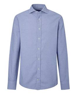 Hackett London Herren Dobby Texture Hemd, White/Blue, XL von Hackett London