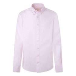 Hackett London Herren Garment Dyed Oxford Hemd, Pink (Pink), S von Hackett London