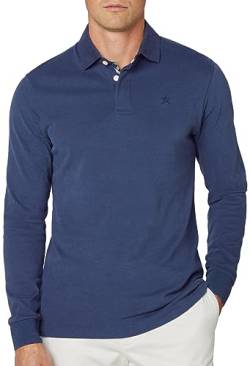 Hackett London Herren Gewebter Besatz in Rubin Polohemd, Blau (dunkler Denim), 3XL von Hackett London