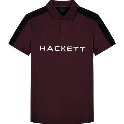 Hackett London Herren HS Hackett Multi Polohemd, Red (Maroon), L von Hackett London