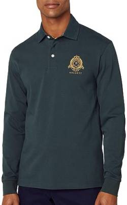 Hackett London Herren Heritage Logo Rugby Polohemd, Grün (dunkelgrün), L von Hackett London