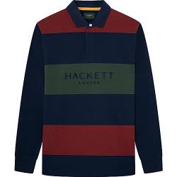 Hackett London Herren Heritage Multi STR Polohemd, Blue (Navy), L von Hackett London