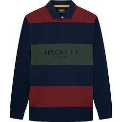 Hackett London Herren Heritage Multi STR Polohemd, Blue (Navy), XL von Hackett London