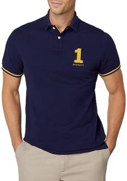 Hackett London Herren Heritage Number Polo Polohemd, Blue (Navy), S von Hackett London