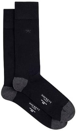Hackett London Herren Kontrastfarbene T/H 2p Socken, Schwarz (Black), S von Hackett London