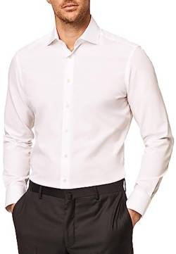 Hackett London Herren Popelin Slim BC Hemd, Weiß (White 800), 165 von Hackett London