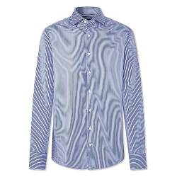 Hackett London Herren Popeline-Streifen Hemd, Blau (Marineblau/Weiß), XL von Hackett London