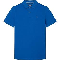 Hackett London Herren Slim Fit Logo Polohemd, Blau, S von Hackett London