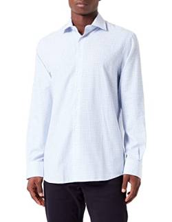 Hackett London Men's Strch Flannel Grid Ck Shirt, White/Blue, 42 von Hackett London