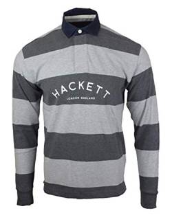 Hackett London Mr Classic Rugby-Poloshirt HM570705, Grau, grau, S von Hackett London
