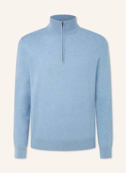 Hackett London Pullover Cotton Cashmere Hzip blau von Hackett London