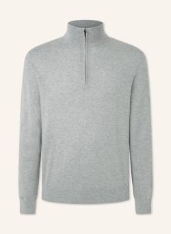 Hackett London Pullover Cotton Cashmere Hzip grau von Hackett London