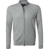 HACKETT Herren Cardigan grau Merinowolle unifarben von Hackett