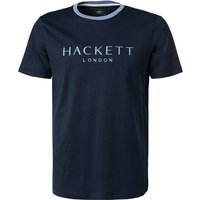 HACKETT Herren T-Shirt blau Baumwolle Classic Fit von Hackett