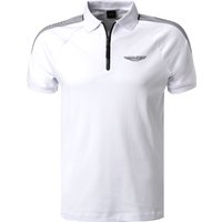 HACKETT Herren Zip-Polo weiß Baumwoll-Jersey von Hackett