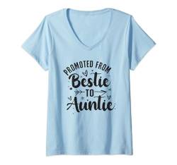 Damen Von der besten Freundin zur Tante befördert, Best Friend Family, BFF 2 T-Shirt mit V-Ausschnitt von Hadley Designs