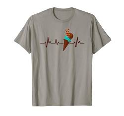 Herzschlag Lustiges Eis Geschenk für Eisliebhaber T-Shirt von Hadley Designs